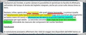 19/01/15: l'Assessore alle Infrastrutture del Comune di Napoli annuncia che sta lavorando alle "tariffe family"!